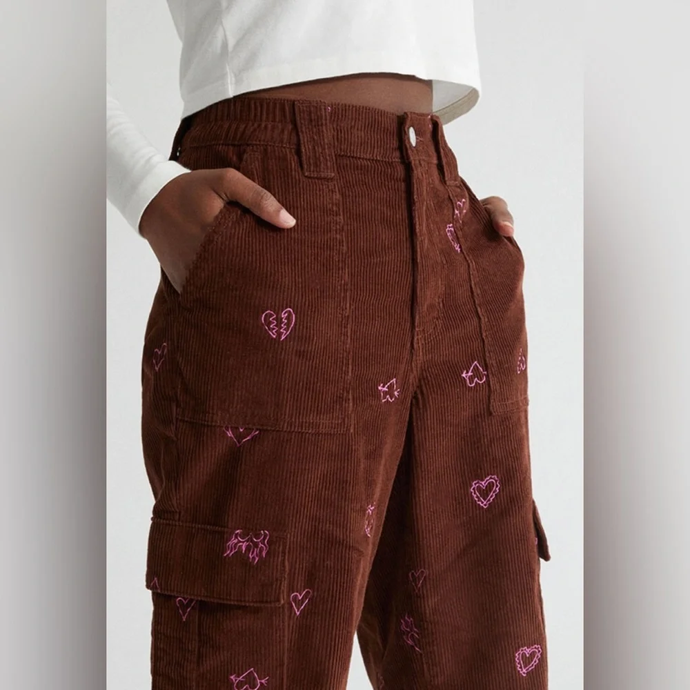 PacSun Heartbreaker Corduroy Cargo Elastic Waist Pants - Picture 5 of 11
